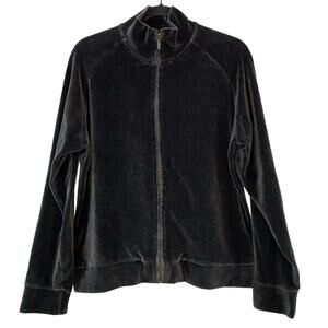 Vintage GAP Velour Zip Jacket Brown XL Stretch Y2K Track Style
